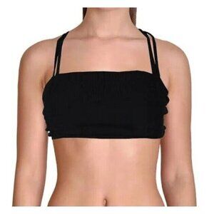 CYN & Luca Juniors Solid Ribbed Ruched Bralette Swim Top. Size XL.